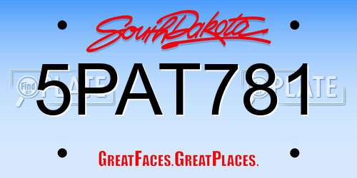 5PAT781 South Dakota License Plate