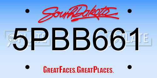 5PBB661 South Dakota License Plate