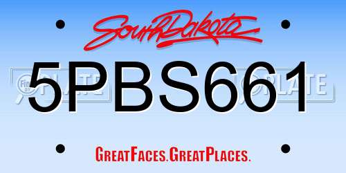 5PBS661 South Dakota License Plate