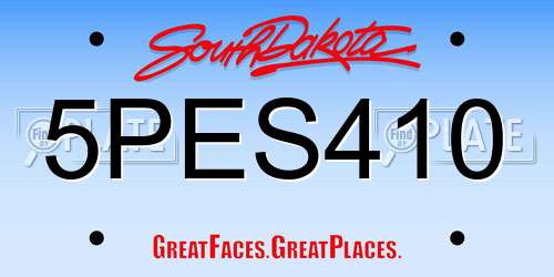5PES410 South Dakota License Plate