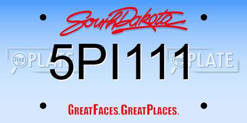 5PI111 South Dakota License Plate
