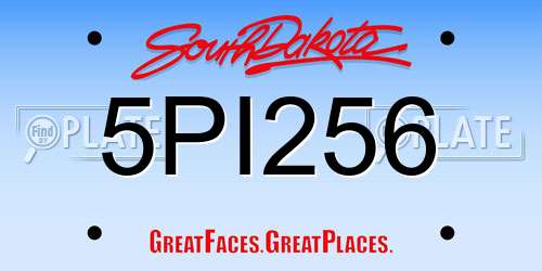 5PI256 South Dakota License Plate