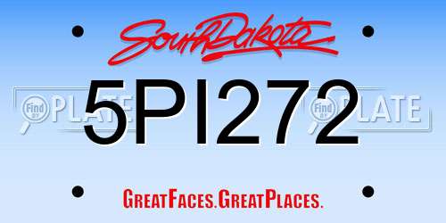 5PI272 South Dakota License Plate