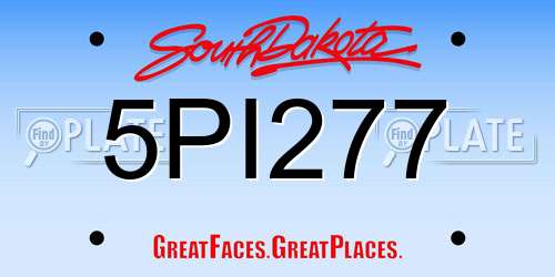 5PI277 South Dakota License Plate