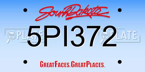 5PI372 South Dakota License Plate