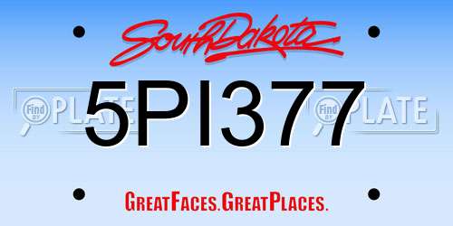 5PI377 South Dakota License Plate