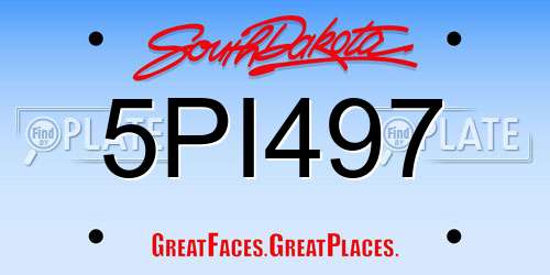 5PI497 South Dakota License Plate