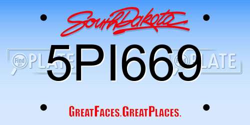 5PI669 South Dakota License Plate