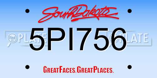 5PI756 South Dakota License Plate