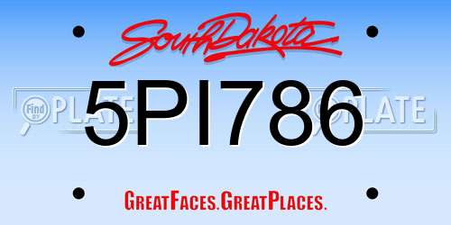 5PI786 South Dakota License Plate