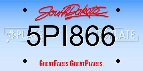 5PI866 South Dakota License Plate