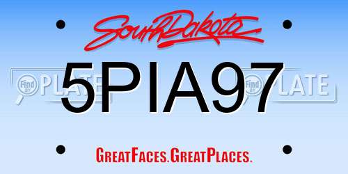 5PIA97 South Dakota License Plate