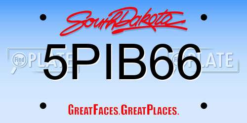 5PIB66 South Dakota License Plate