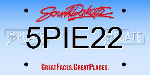 5PIE22 South Dakota License Plate