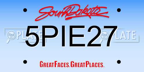 5PIE27 South Dakota License Plate
