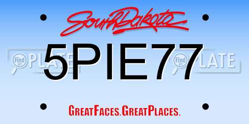 5PIE77 South Dakota License Plate