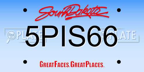 5PIS66 South Dakota License Plate