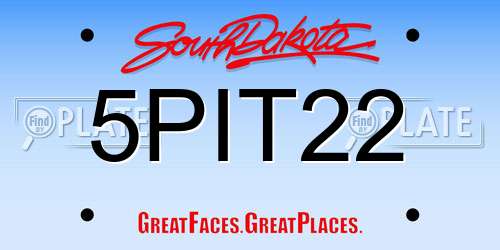 5PIT22 South Dakota License Plate