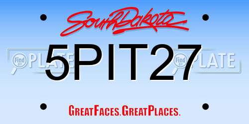 5PIT27 South Dakota License Plate