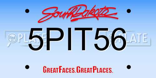 5PIT56 South Dakota License Plate
