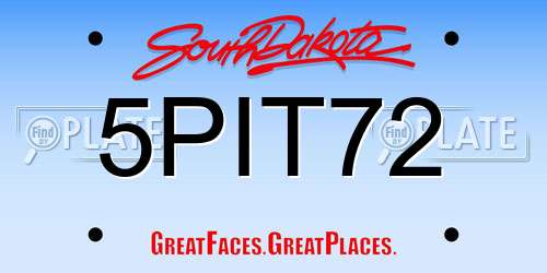 5PIT72 South Dakota License Plate