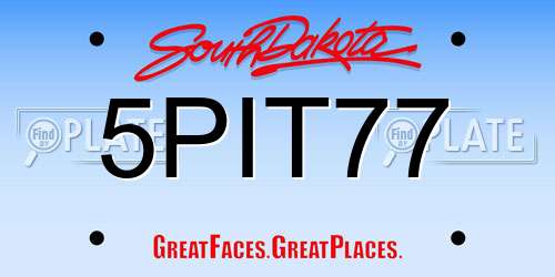 5PIT77 South Dakota License Plate