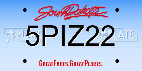 5PIZ22 South Dakota License Plate