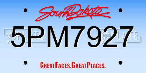 5PM7927 South Dakota License Plate