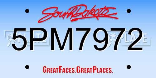 5PM7972 South Dakota License Plate