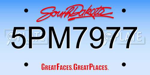 5PM7977 South Dakota License Plate