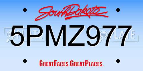 5PMZ977 South Dakota License Plate