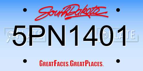 5PN1401 South Dakota License Plate