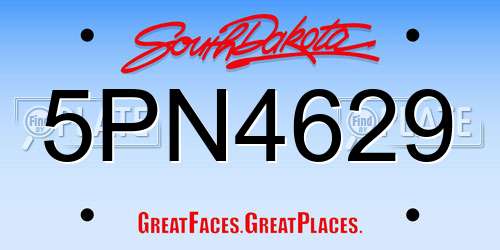 5PN4629 South Dakota License Plate