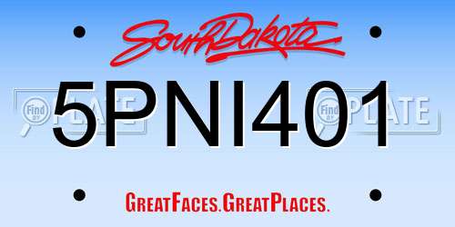 5PNI401 South Dakota License Plate