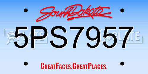 5PS7957 South Dakota License Plate