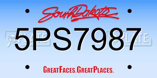 5PS7987 South Dakota License Plate