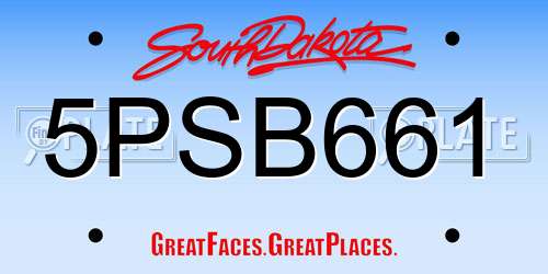 5PSB661 South Dakota License Plate