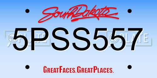 5PSS557 South Dakota License Plate