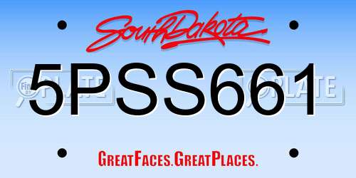 5PSS661 South Dakota License Plate
