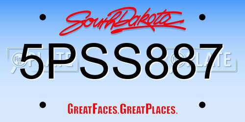 5PSS887 South Dakota License Plate