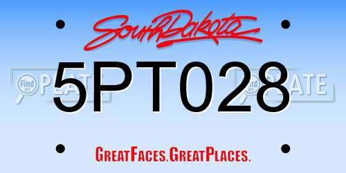 5PT028 South Dakota License Plate