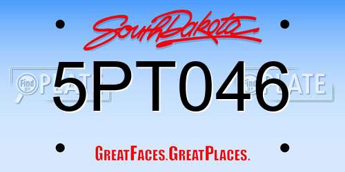 5PT046 South Dakota License Plate