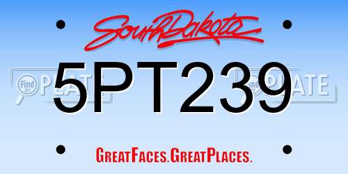 5PT239 South Dakota License Plate