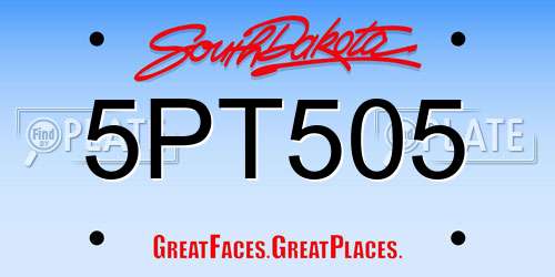 5PT505 South Dakota License Plate