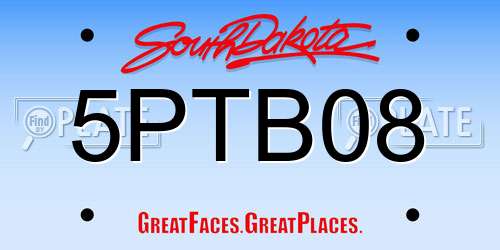 5PTB08 South Dakota License Plate