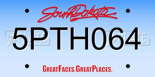 5PTH064 South Dakota License Plate