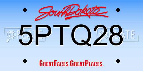 5PTQ28 South Dakota License Plate