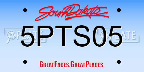 5PTS05 South Dakota License Plate