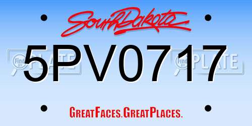 5PV0717 South Dakota License Plate