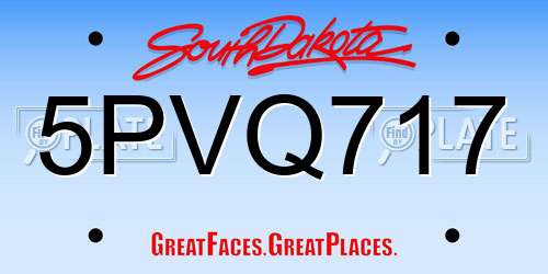 5PVQ717 South Dakota License Plate